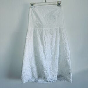 Old Navy White Strapless Eyelet Dress